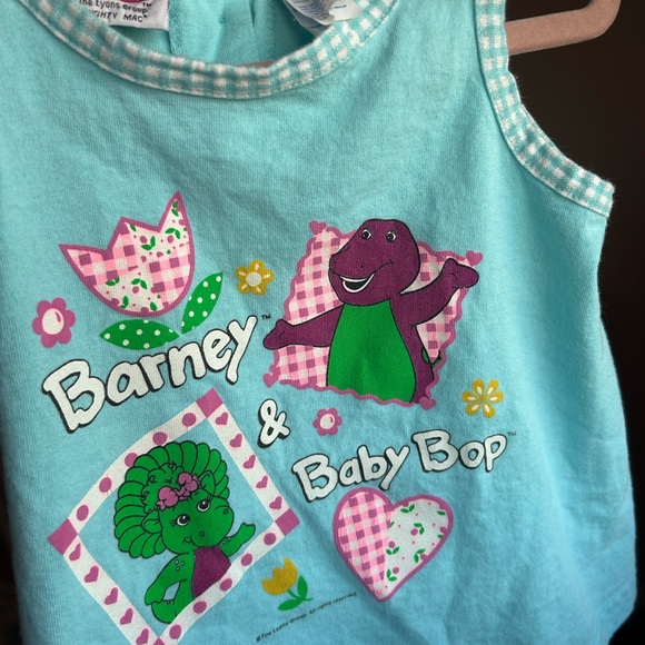 Barneys New York Blue and Green Tank Top with Playful Design - Picture 3 of 4